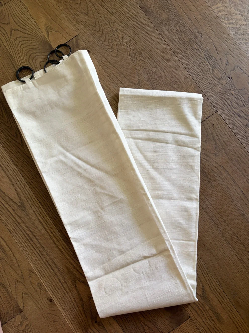 Pottery Barn 42x84” IVORY raw Silk cotton Drape single panel